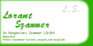 lorant szammer business card